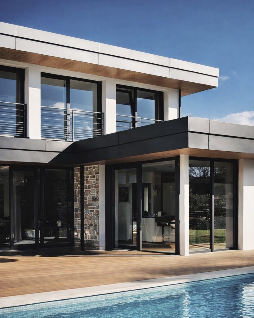 Construction maison neuve avec piscine extérieure
